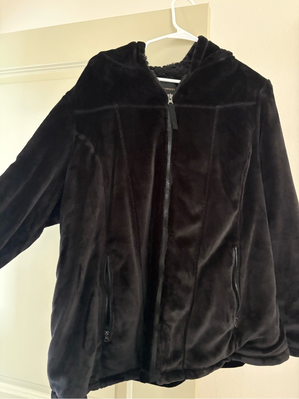 Weatherproof Black Faux Fur Hooded Teddy Jacket - Women